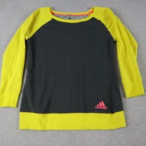 Adidas Sweatshirt Womens Medium Activewear Pullover Knit Crew Neck Long Sleeve